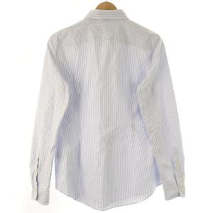 RALPH LAUREN ボタンダウンシャツ カジュアルシャツ 長袖 ストライプ柄 ロゴ刺繍 M 水色 ライトブルー 白 ホワイト