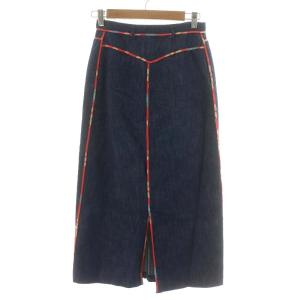 FENDI フレアスカート デニムスカート ミモレ ロング IT38 XS 青 ブルー