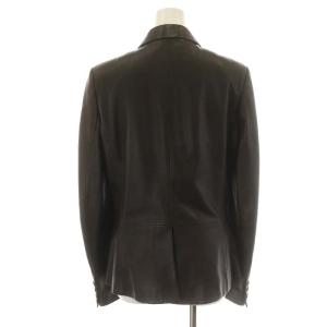 Max Mara 白タグ テーラードジャケット シングル ラムレザー 羊革 42 L 茶 ブラウン
