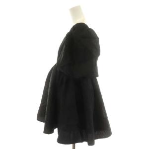 Spick&Span U by 23SS フラワージャガードブラウス シャツ チュニック 半袖 花柄 黒 ブラック 23-051-212-3130-2-0