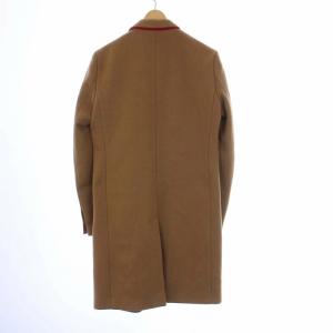 ISAMU KATAYAMA BACKLASH チェスターコート アウター ロング ウール シープレザー 切替 S 茶 ブラウン 1619-01