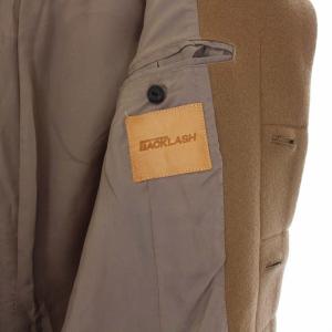 ISAMU KATAYAMA BACKLASH チェスターコート アウター ロング ウール シープレザー 切替 S 茶 ブラウン 1619-01