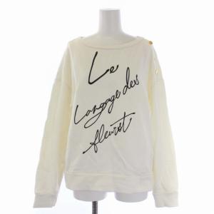 Diagram GRACE CONTINENTAL 23SS ロゴ裏毛トップ スウェット トレーナー プルオーバー 長袖 クルーネック プリント 36 S 白 ホワイト