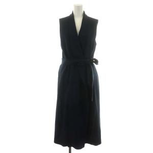 ベスト ジレ ロング丈 コットン 38 M 紺 ネイビー