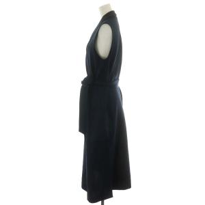 ESTNATION ベスト ジレ ロング丈 コットン 38 M 紺 ネイビー