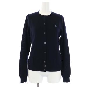 SPORT カーディガン ニット 刺繍 長袖 M 紺 ネイビー