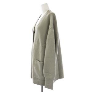IENA 20AW AQUAワイドVネックカーディガン ニット 長袖 カシミヤ混 ベージュ