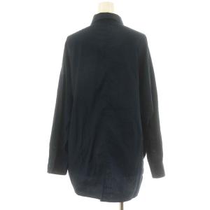 Deuxieme Classe 16SS ドロップショルダーシャツ ブラウス 長袖 コットン 紺 ネイビー