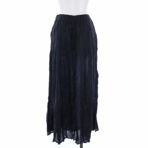 Deuxieme Classe 18SS コットンマキシギャザースカート フレア ロング 紺 ネイビー