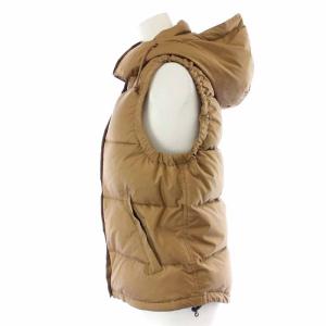 STAMMBAUM ドゥーズィエムクラス取り扱い フードダウンベスト ジャケット ハイネック XS 茶 ブラウン