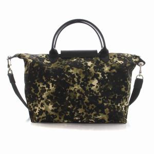 Longchamp プリアージュ ネオ トートバッグ ショルダーバッグ 2WAY カモフラ 迷彩柄 舟形 カーキ 黒 ブラック