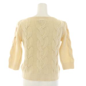 Max Mara ニット セーター ボートネック 七分袖 ケーブル編み ウール S アイボリー