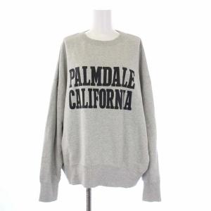 コットン裏毛 スウェットロゴ プルオーバー トレーナー 長袖 クルーネック グレー