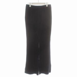 L'Appartement 20SS KNIT PANTS イージーパンツ リブニット カシミヤ混 ウール スリット 36 S 紺 ネイビー