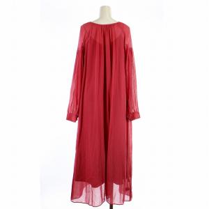 Plage de charme 21AW Sheer ワンピース フレア ロング マキシ 長袖 シアー 36 S ピンク 21040922103040