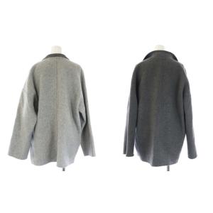 EPOCA THE SHOP リバーシブル コーディガン ウールコート カーディガン ミドル丈 38 M グレー