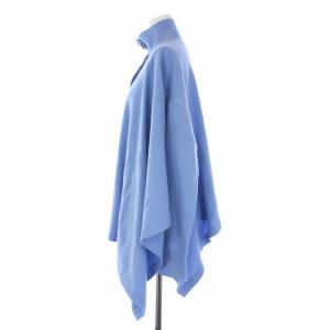 ADORE 20AW ウールスクエアポンチョニット ハイネック 長袖 ウール 38 M 青 ブルー