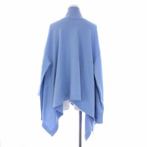 ADORE 20AW ウールスクエアポンチョニット ハイネック 長袖 ウール 38 M 青 ブルー