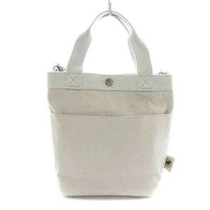 HUNTING WORLD ショルダーバッグ ハンドバッグ トートバッグ 2way キャンバス ロゴプリント ライトグレー