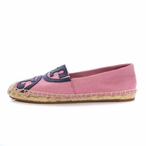 TORY BURCH エスパドリーユ スリッポン フラットシューズ ロゴ 6M 23cm ピンク