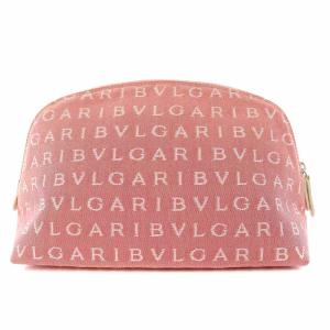 BVLGARI マルチポーチ キャンバス ロゴマニア ピンク
