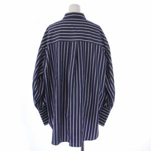 JOURNAL STANDARD 23AW CPポプリンターンナップカフシャツ ブラウス 長袖 ストライプ柄 F 紺 ネイビー 白 ホワイト 23050400905030