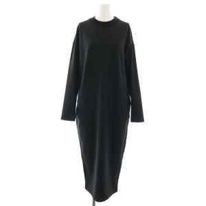 21SS ジョブズ jobs ドレス ワンピース ロング クルーネック 長袖 タグ付き F 黒 ブラック