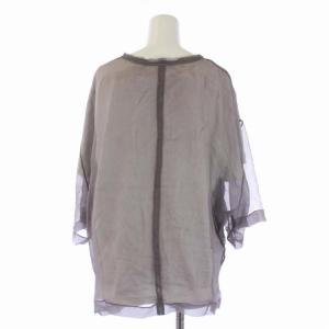 N°21 Tシャツ カットソー 半袖 クルーネック ロゴ シルク S 白 ホワイト グレー