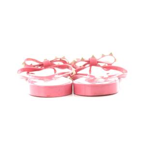 VALENTINO GARAVANI ビーチサンダル リボン スタッズ 37 24.0cm ピンク