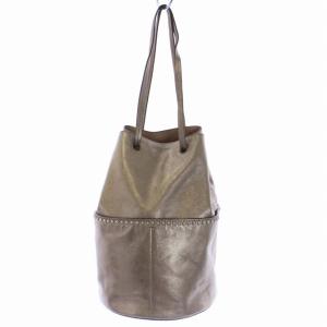 MINI DAISY WITH STUDS 巾着 ハンドバッグ レザー ブロンズ