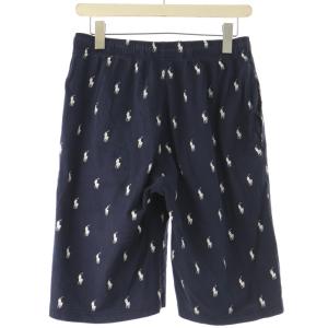 POLO RALPH LAUREN ショートパンツ ハーフパンツ ウエストゴム 総柄 プリント L 紺 ネイビー