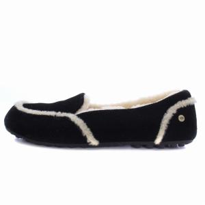 UGG australia ヘイリー HAILEY モカシン ローファー シューズ スエード ボア スエード US7 24cm 黒 ブラック 1020029