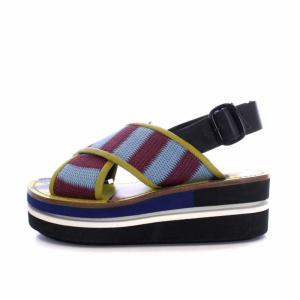 MARNI バックストラップサンダル アトコ 総柄 36 23cm マルチカラー