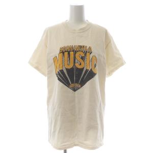 ニュートン NEWTONE MUSIC  Tシャツ カットソー クルーネック プルオーバー 半袖 USED加工 ロゴ プリント