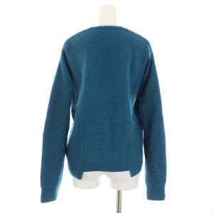 EPOCA ニット セーター Vネック 長袖 ハイゲージ ウール カシミヤ混 40 M 青 ブルー