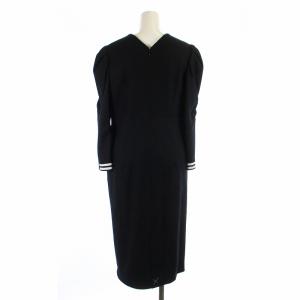 BORDERS at BALCONY WOOL DRESS 36 ブラック BD2021-2K-13