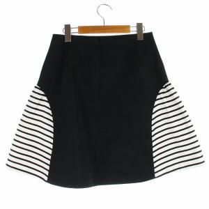 BORDERS at BALCONY BD2311-3H-44 FINE BORDER MINI SKIRT サテン 切替 38 ブラック