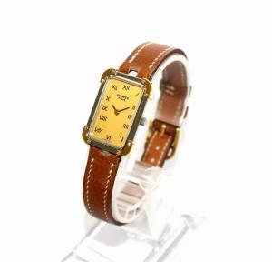 クロアジュール コンビ 腕時計 クオーツ レザーベルト シルバーカラー ゴールドカラー 茶