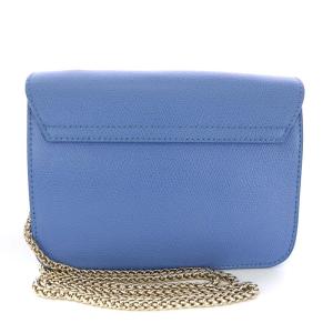 FURLA メトロポリス ショルダーバッグ ポシェット レザー チェーン 青 水色 ライトブルー