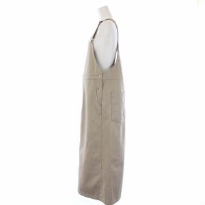 IENA 21AW サロペットスカート ジャンパースカート ロング フェイクレザー 38 M ベージュ