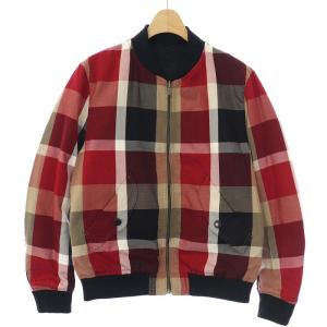 BLACK LABEL CRESTBRIDGE リバーシブルジャケット ジャンパー ブルゾン チェック アウター M 黒 ブラック 赤 レッド