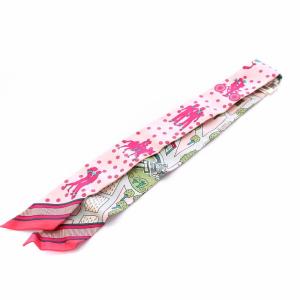 ツイリー LES NOUVEAUX AMOUREUX 新パリの恋人たち スカーフ 絹 シルク100％ ピンク タグ付き