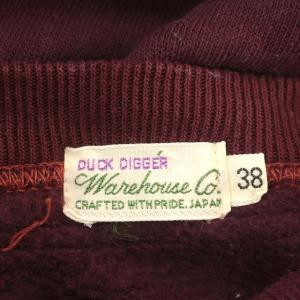 WAREHOUSE パーカー スウェット 469 DUCK DIGGER セットイン後付フード 裏起毛 38 S バーガンディ