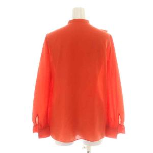 ANAYI 21SS サテンアムンゼンフリルブラウス シャツ 長袖 ノーカラー バンドカラー 36 S 赤 レッド 102127-13-770