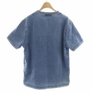 DIESEL D-BIGGOR-NE TRACK DENIM T-SHIRT Tシャツ デニム クルーネック ロゴ ストレッチ 半袖 S