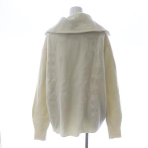 IENA avec 20AW AQUA 片畔ジップハイネックプルオーバー ニット セーター 長袖 ウール カシミヤ混 F 白 ホワイト