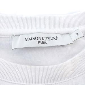 Maison Kitsuné Tシャツ 半袖 ロゴ 刺繍 カットソー XS 白 ホワイト