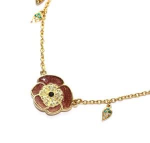 SWAROVSKI パヴェ ネックレス ペンダント フラワーモチーフ ビーモチーフ イエローゴールド アクセサリー ジュエリー