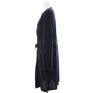 Leilian カーディガン ロング 前開き トッパー リボン 13+ XL 紺 ネイビー