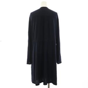 Leilian カーディガン ロング 前開き トッパー リボン 13+ XL 紺 ネイビー